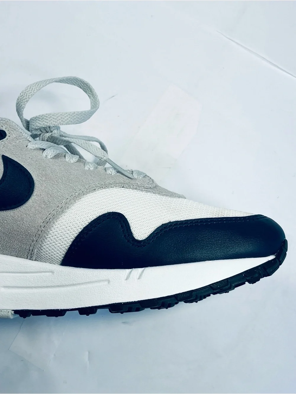 Nike Air Max 1 Essential Sneakers #FZ5808-103 White Gray Navy Blue Men's : 8.5